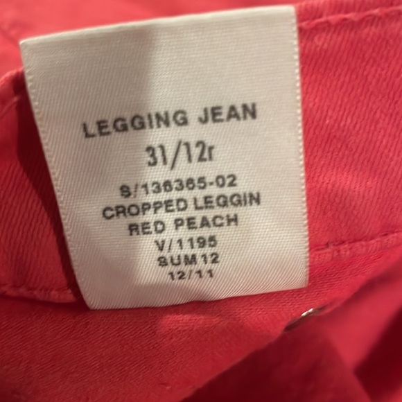 GAP Skinny Jeans - coral size 31/12r -  red peach - Picture 5 of 5